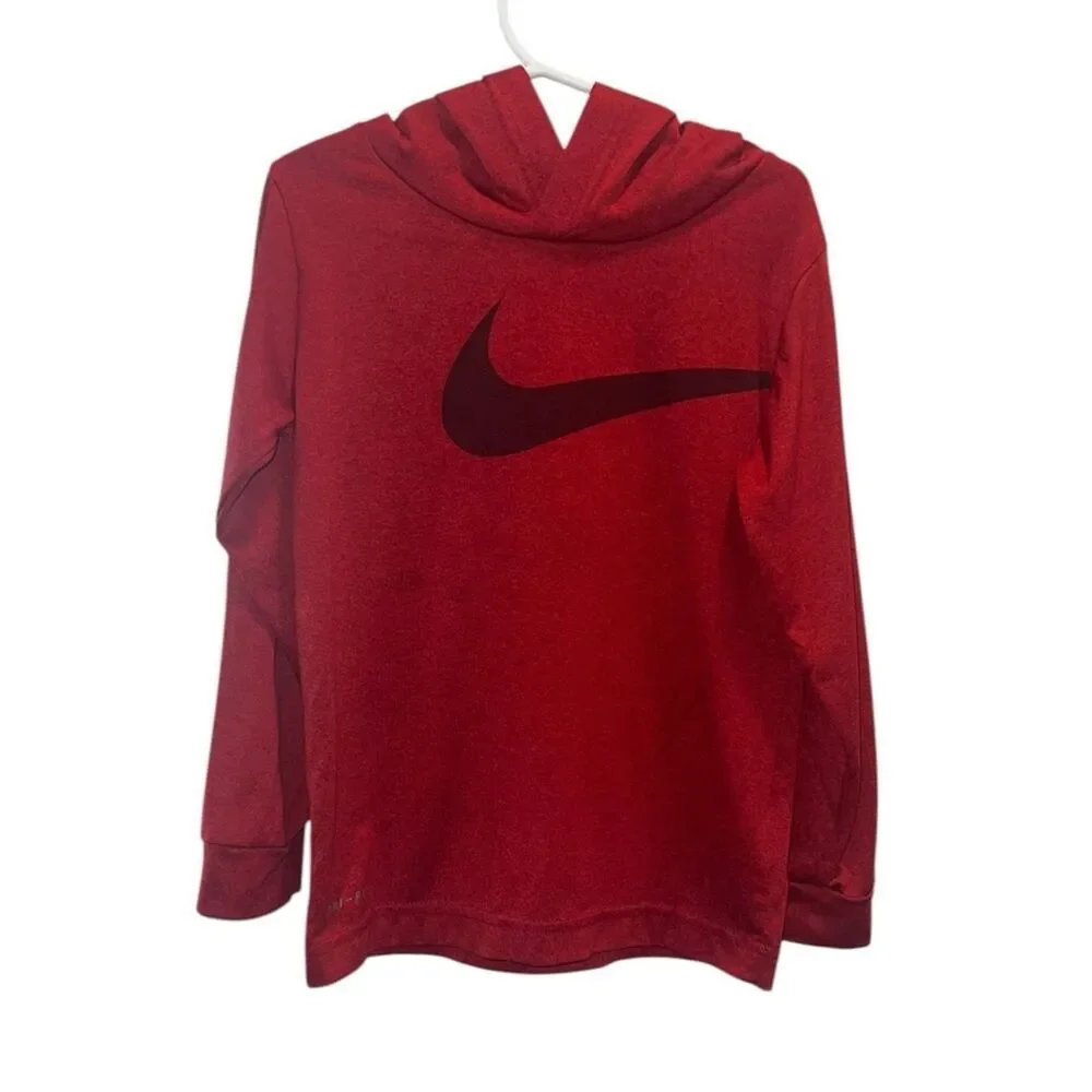 Nike Dri-FIT Red Hoodie Youth Size 5 (4–5Y) Swoosh Logo Athletic